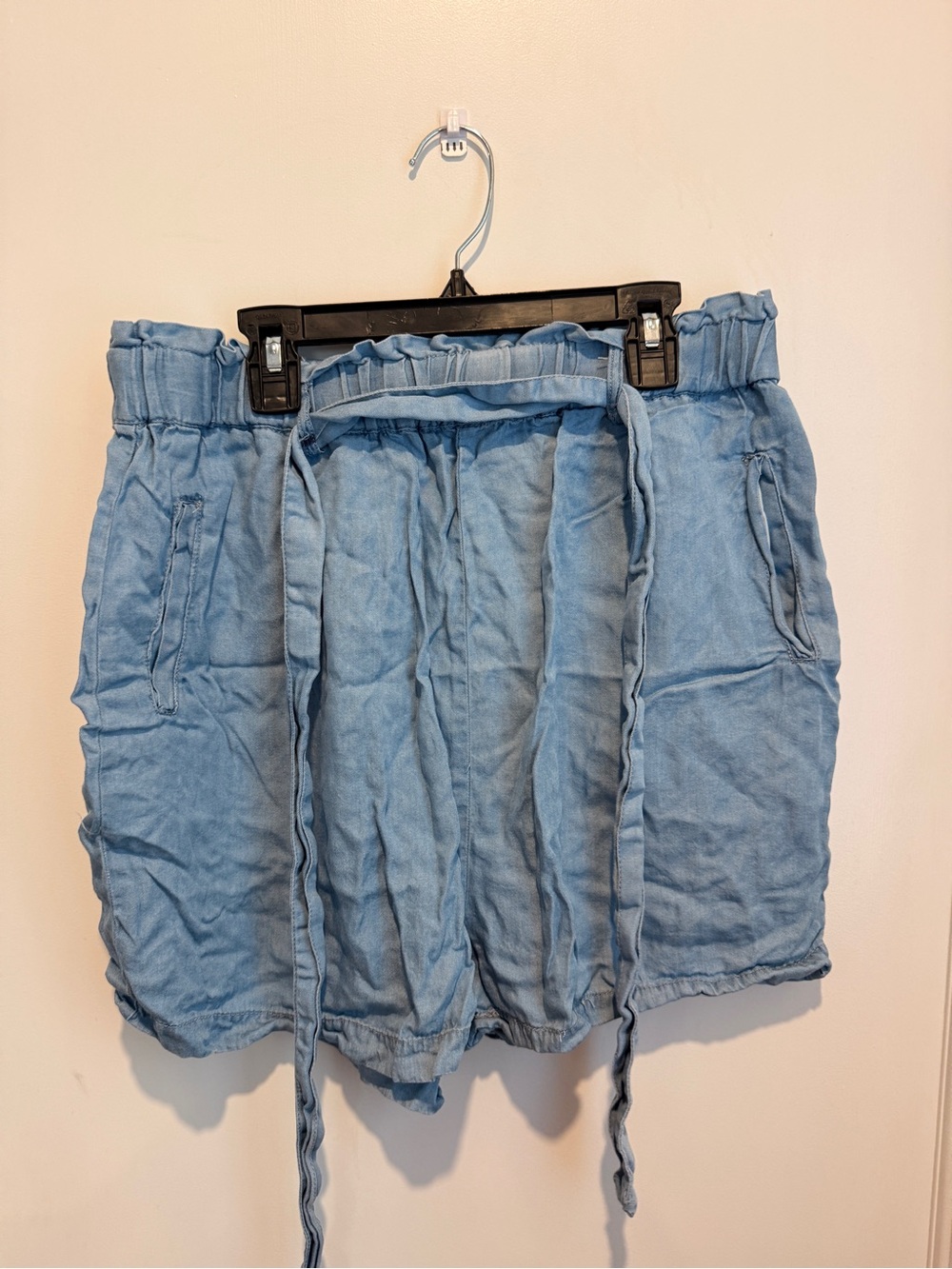 Harper Light Blue High Waist Women’s Shorts - Picture 1 of 5